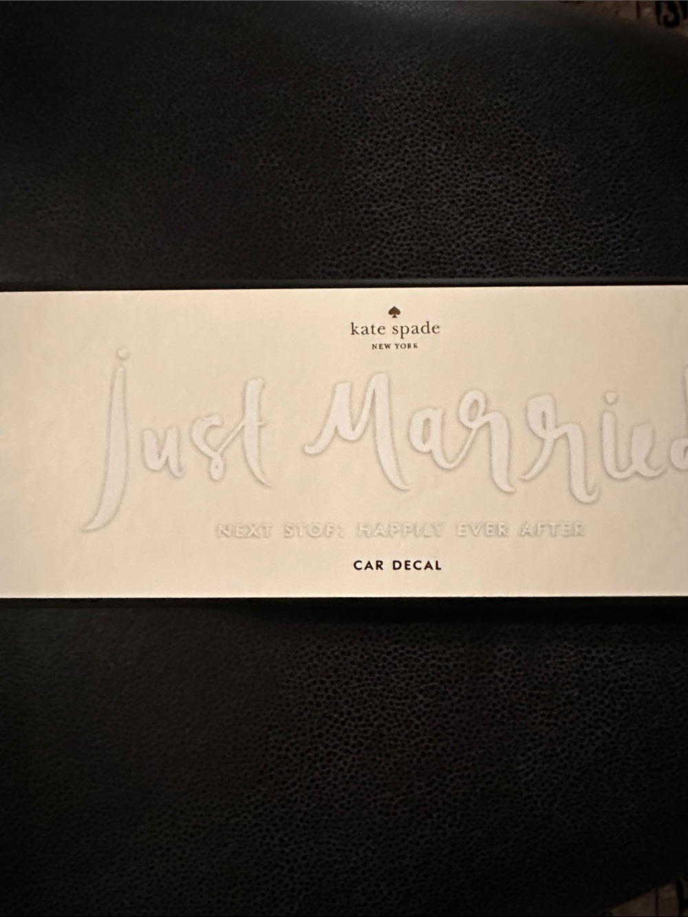 kate spade White "Just Married" Car Decal Window Cling